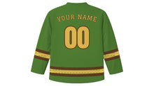 Load image into Gallery viewer, Plough Monday Original Hockey Jersey in Field Green, back view with your name and number