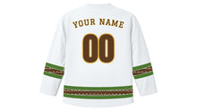 Load image into Gallery viewer, Plough Monday Original Hockey Jersey in Frost White, back view with your name and number