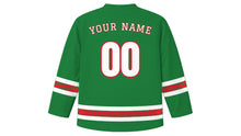 Load image into Gallery viewer, Pohela Boishakh Original Hockey Jersey in Green, back view with your name and number
