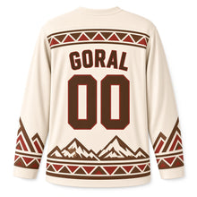 Load image into Gallery viewer, Poland Tatra Highlander Original Hockey Jersey in Wool Cream, back view with your name and number