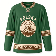 Load image into Gallery viewer, Poland Tatra Highlander Original Hockey Jersey in Spruce Green, front view – custom name and number