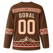 Load image into Gallery viewer, Poland Tatra Highlander Original Hockey Jersey in Larch Brown, back view with your name and number