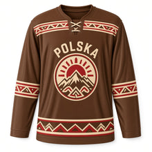 Load image into Gallery viewer, Poland Tatra Highlander Original Hockey Jersey in Larch Brown, front view – custom name and number