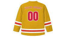 Load image into Gallery viewer, Polish Constitution Day Original Hockey Jersey in Gold, back view with your name and number
