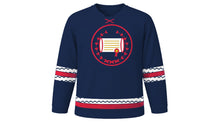 Load image into Gallery viewer, Polish Constitution Day Original Hockey Jersey in Navy, front view – custom name and number
