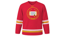 Load image into Gallery viewer, Polish Constitution Day Original Hockey Jersey in Red, front view – custom name and number