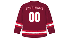 Load image into Gallery viewer, Polish Independence Day Original Hockey Jersey in Burgundy, back view with your name and number