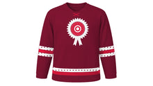 Load image into Gallery viewer, Polish Independence Day Original Hockey Jersey in Burgundy, front view – custom name and number