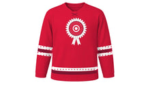 Load image into Gallery viewer, Polish Independence Day Original Hockey Jersey in Red, front view – custom name and number