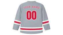 Load image into Gallery viewer, Polish Independence Day Original Hockey Jersey in Silver Gray, back view with your name and number