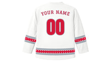 Load image into Gallery viewer, Polish Independence Day Original Hockey Jersey in White, back view with your name and number