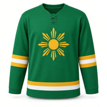Load image into Gallery viewer, Pongal Original Hockey Jersey in Green, front view – custom name and number