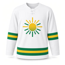 Load image into Gallery viewer, Pongal Original Hockey Jersey in White, front view – custom name and number