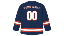 Load image into Gallery viewer, Port Louis Original Hockey Jersey in Harbour Navy, back view with your name and number