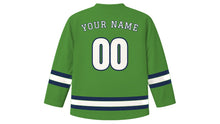 Load image into Gallery viewer, Port Louis Original Hockey Jersey in Sugarcane Green, back view with your name and number