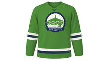 Load image into Gallery viewer, Port Louis Original Hockey Jersey in Sugarcane Green, front view – custom name and number
