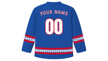 Load image into Gallery viewer, Portugal Day Original Hockey Jersey in Azulejo Blue, back view with your name and number