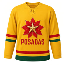 Load image into Gallery viewer, Las Posadas Original Hockey Jersey in Gold, front view – custom name and number