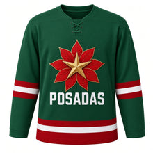 Load image into Gallery viewer, Las Posadas Original Hockey Jersey in Green, front view – custom name and number