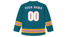 Load image into Gallery viewer, Poson Poya Original Hockey Jersey in Deep Teal, back view with your name and number