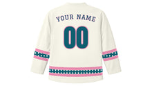 Load image into Gallery viewer, Poson Poya Original Hockey Jersey in Moonlight White, back view with your name and number