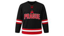 Load image into Gallery viewer, Prague Original Hockey Jersey in Black, front view – custom name and number