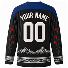 Load image into Gallery viewer, Prešeren Day Original Hockey Jersey in Ink Black, back view with custom YOUR NAME and 00