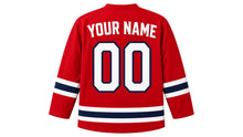 Load image into Gallery viewer, Presidents' Day Original Hockey Jersey in Red, back view with your name and number