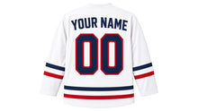 Load image into Gallery viewer, Presidents' Day Original Hockey Jersey in White, back view with your name and number