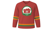 Load image into Gallery viewer, Pune Original Hockey Jersey in Fort Maroon, front view – custom name and number
