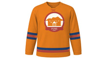 Load image into Gallery viewer, Pune Original Hockey Jersey in Saffron Orange, front view – custom name and number