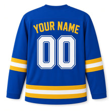 Load image into Gallery viewer, Purim Original Hockey Jersey in Blue, back view with your name and number