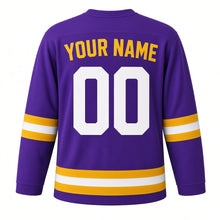 Load image into Gallery viewer, Purim Original Hockey Jersey in Purple, back view with your name and number