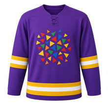 Load image into Gallery viewer, Purim Original Hockey Jersey in Purple, front view – custom name and number