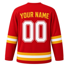 Load image into Gallery viewer, Purim Original Hockey Jersey in Red, back view with your name and number