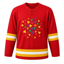 Load image into Gallery viewer, Purim Original Hockey Jersey in Red, front view – custom name and number