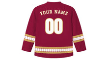 Load image into Gallery viewer, Qatar National Day Original Hockey Jersey in Maroon, back view with your name and number