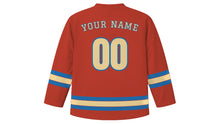 Load image into Gallery viewer, Qingdao Original Hockey Jersey in Red Roof, back view with your name and number
