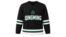Load image into Gallery viewer, Qingming Original Hockey Jersey in Black, front view – custom name and number