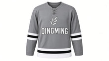 Load image into Gallery viewer, Qingming Original Hockey Jersey in Grey, front view – custom name and number