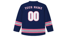 Load image into Gallery viewer, Qixi Festival Original Hockey Jersey in Starry Navy, back view with your name and number