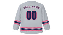 Load image into Gallery viewer, Qixi Festival Original Hockey Jersey in Silver Gray, back view with your name and number