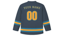 Load image into Gallery viewer, Queenstown Original Hockey Jersey in Alpine Slate, back view with your name and number