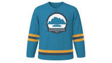 Load image into Gallery viewer, Queenstown Original Hockey Jersey in Lake Wakatipu Blue, front view – custom name and number