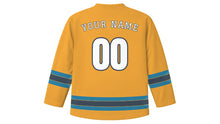 Load image into Gallery viewer, Queenstown Original Hockey Jersey in Sunrise Amber, back view with your name and number