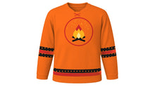 Load image into Gallery viewer, Quema del Diablo Original Hockey Jersey in Orange, front view – custom name and number