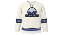 Load image into Gallery viewer, Quito Original Hockey Jersey in Colonial White, front view – custom name and number
