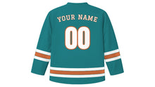 Load image into Gallery viewer, Rabat Original Hockey Jersey in Atlantic Teal, back view with your name and number