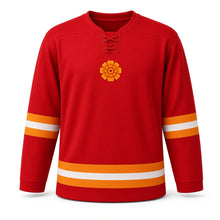 Load image into Gallery viewer, Raksha Bandhan Original Hockey Jersey in Red, front view – custom name and number