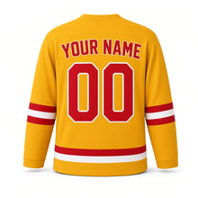 Load image into Gallery viewer, Raksha Bandhan Original Hockey Jersey in Yellow, back view with your name and number